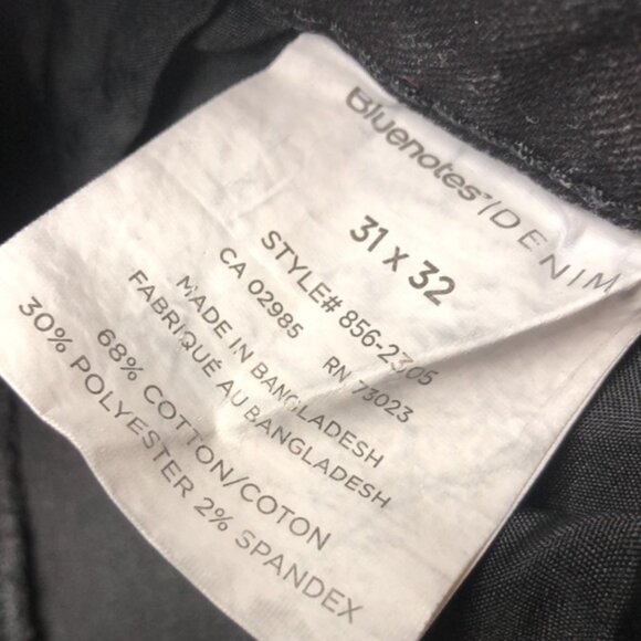 MENS BLUENOTES BLACK ZANE SLIM FIT VINTAGE JEANS 31x32 ⭐️ - Picture 10 of 12